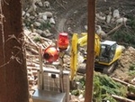 土木工事現場の土砂災害の安全監視システムのイメージ